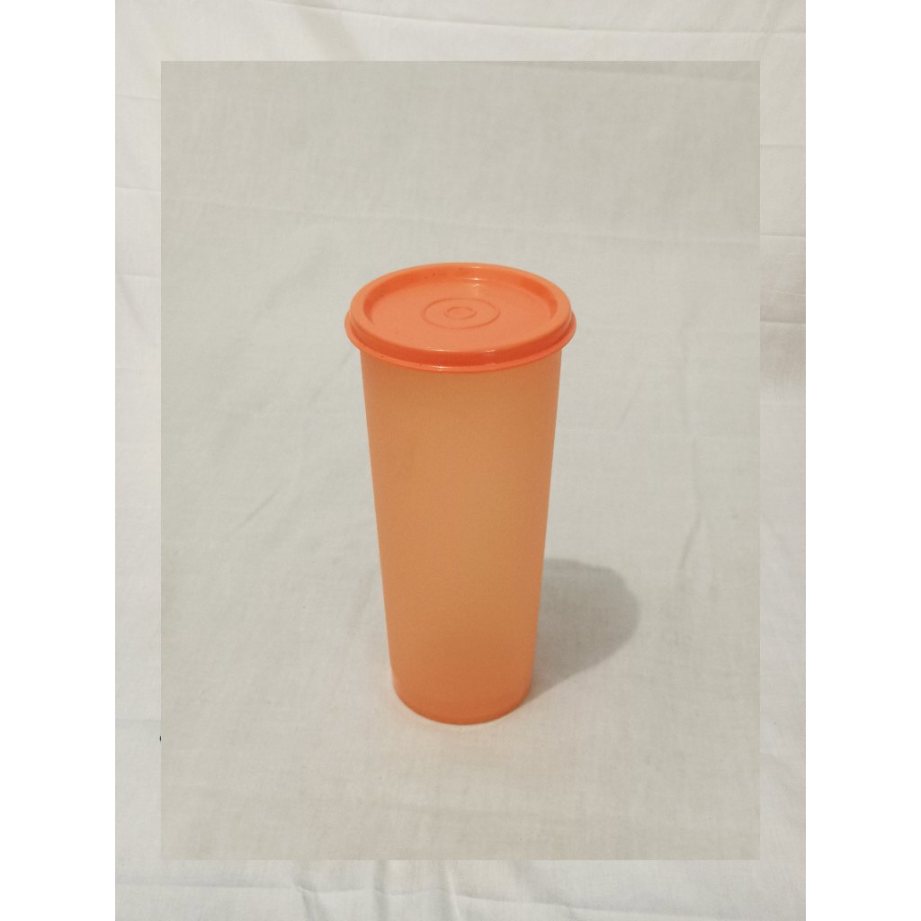 Gelas Bertutup Tupperware 470ml Orange Tumbler-ORI