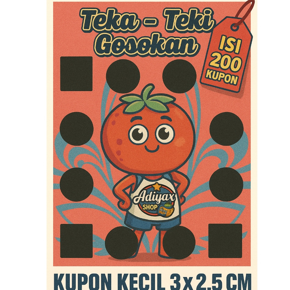 Gosok Gosok Bom Bergambar isi 200 kupon