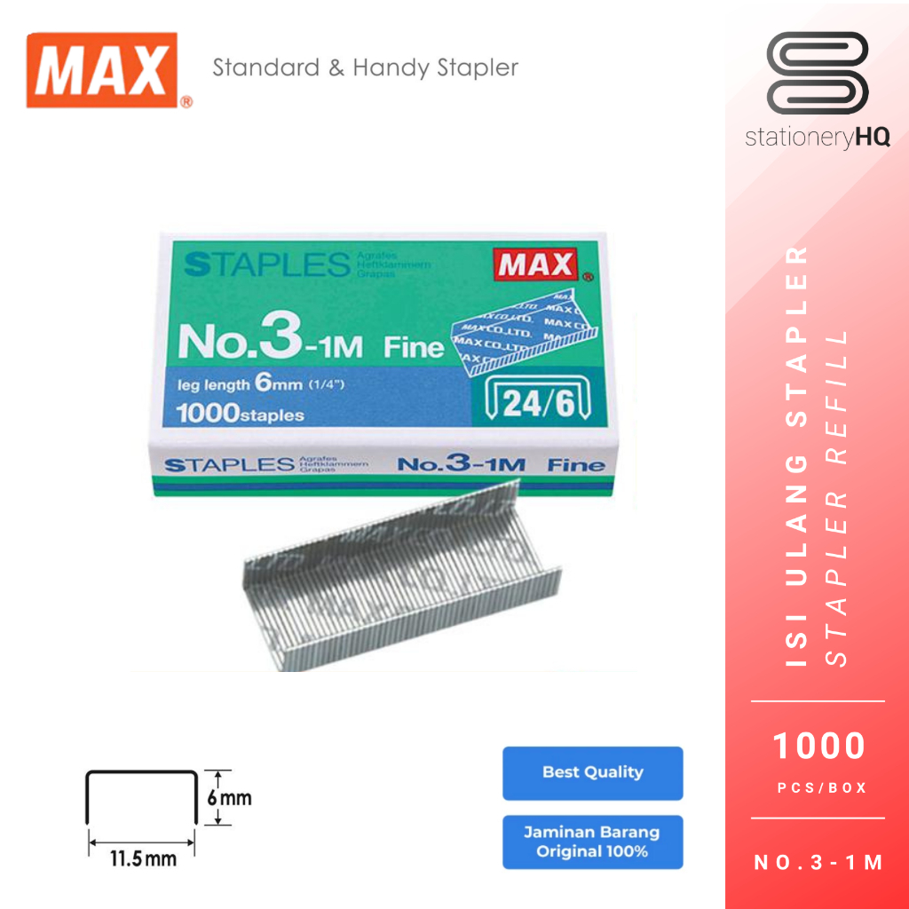 

Isi Staples MAX No.3-1M Besar