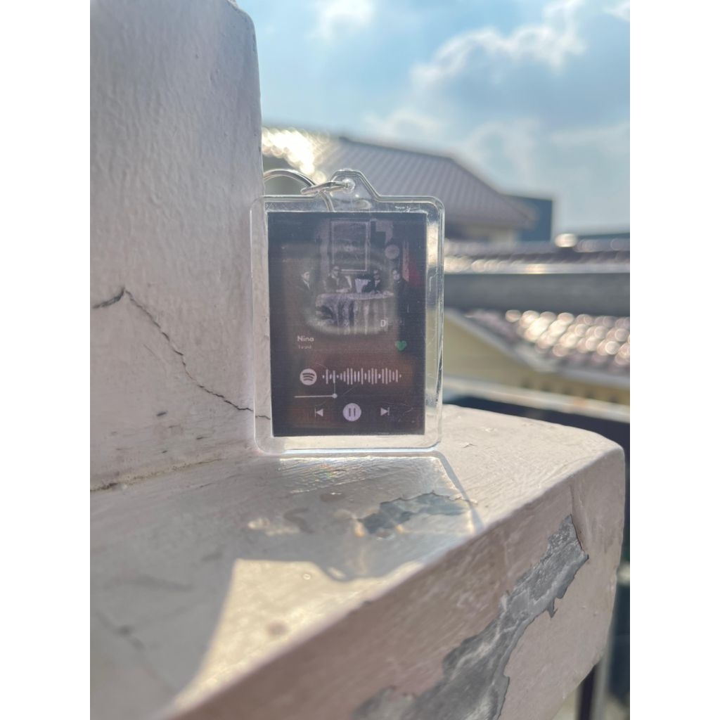 (ganci aesthetic) gantungan kunci aesthetic versi lagu 2 sisi sudah berseta lirik (bisa custom)