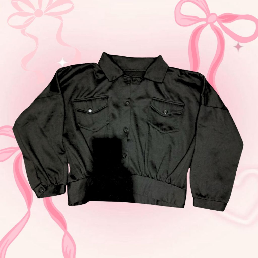 Preloved Crop Outer Hitam