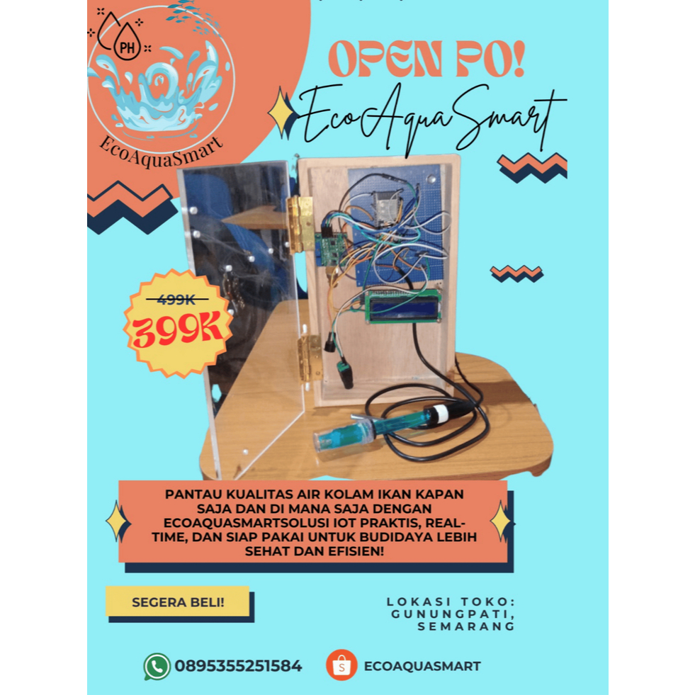 EcoAquaSmart: IoT Kit Monitoring Kualitas Air Kolam Ikan (pH & Suhu) Berbasis ESP32