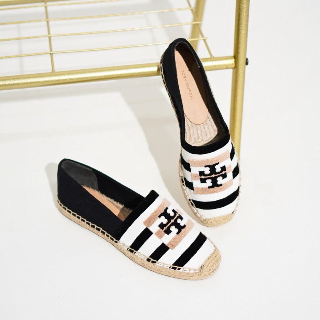 TORY BURCH TB Double T Espadrilles Canvas