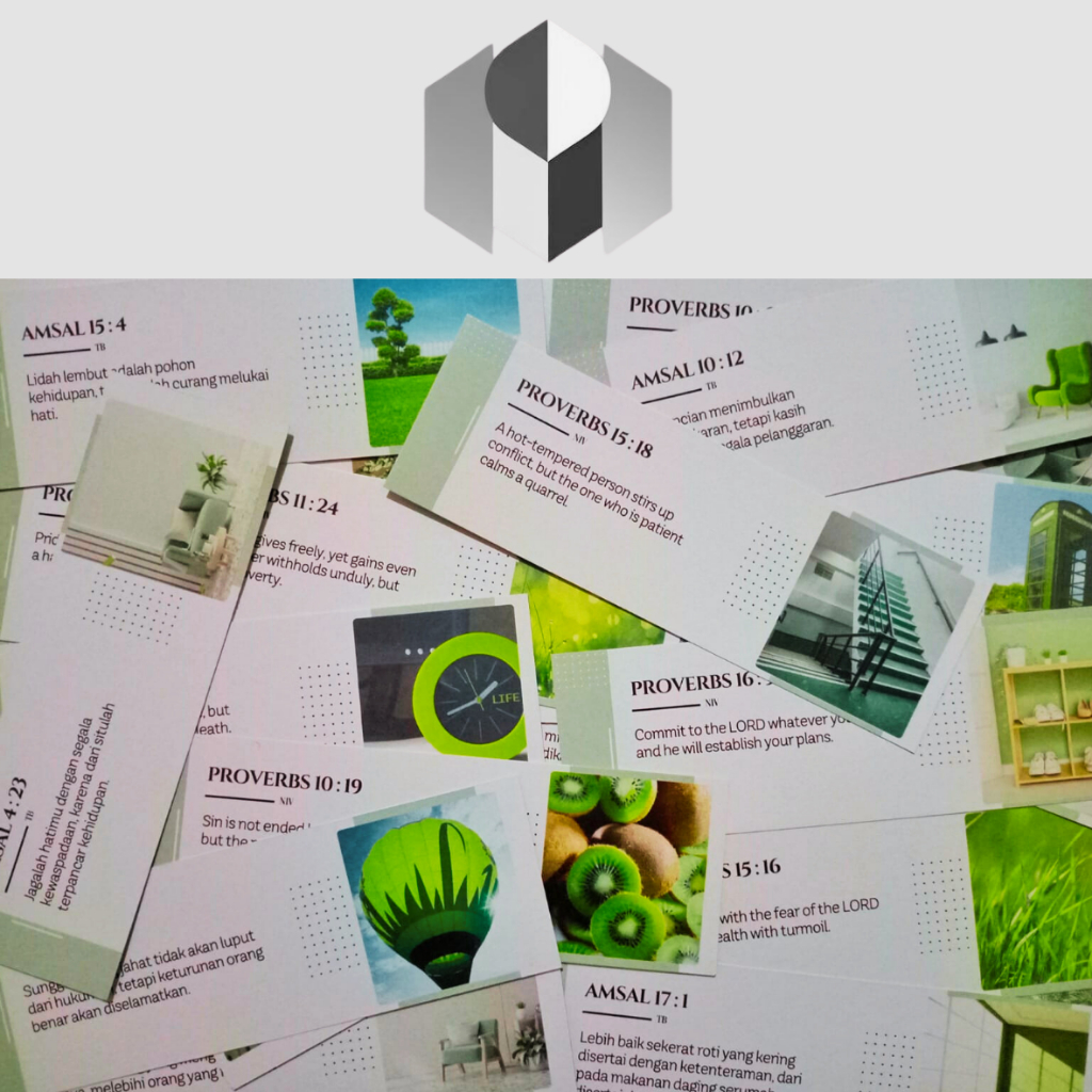 

Bookmark Green (Pembatas Buku 2 sisi - 5x15 cm dengan kutipan ayat Alkitab)