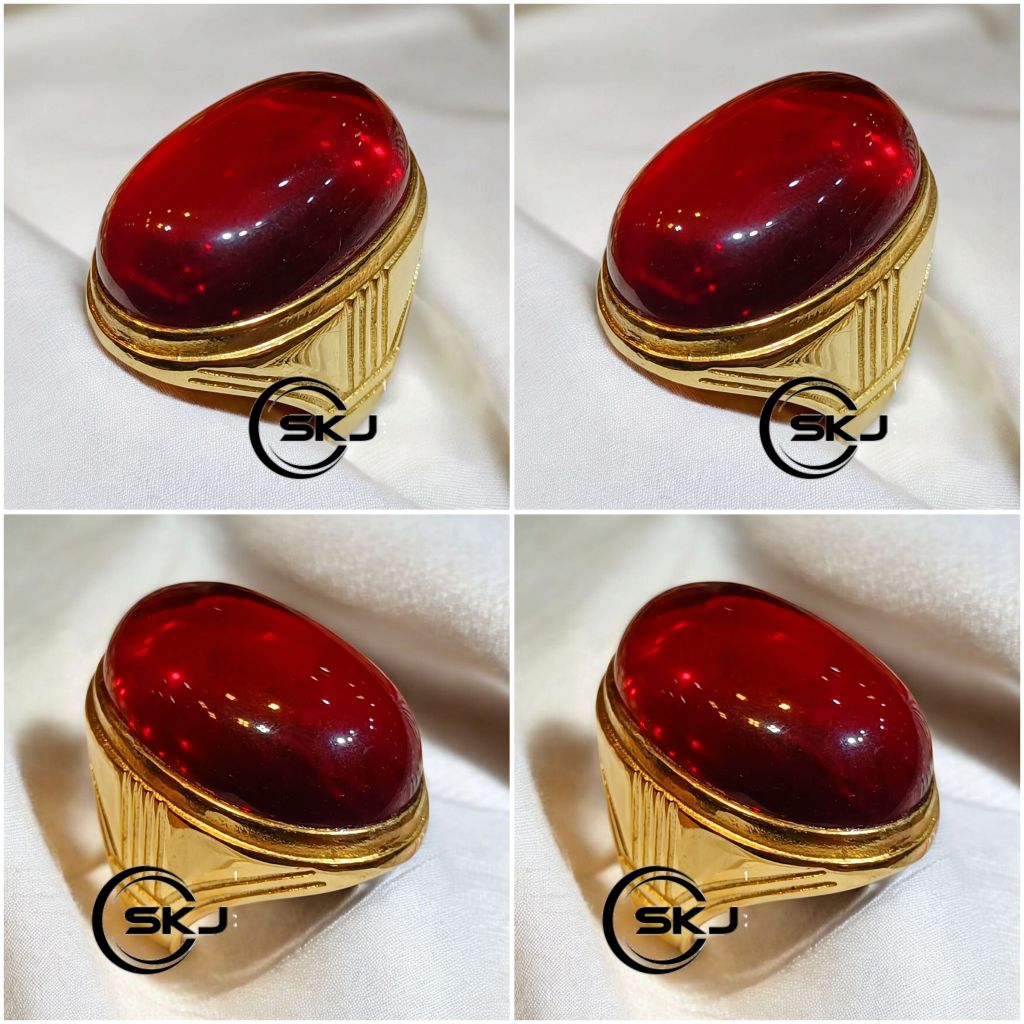 CINCIN BATU MERAH SIAM JUMBO RING TITANIUM SUPER