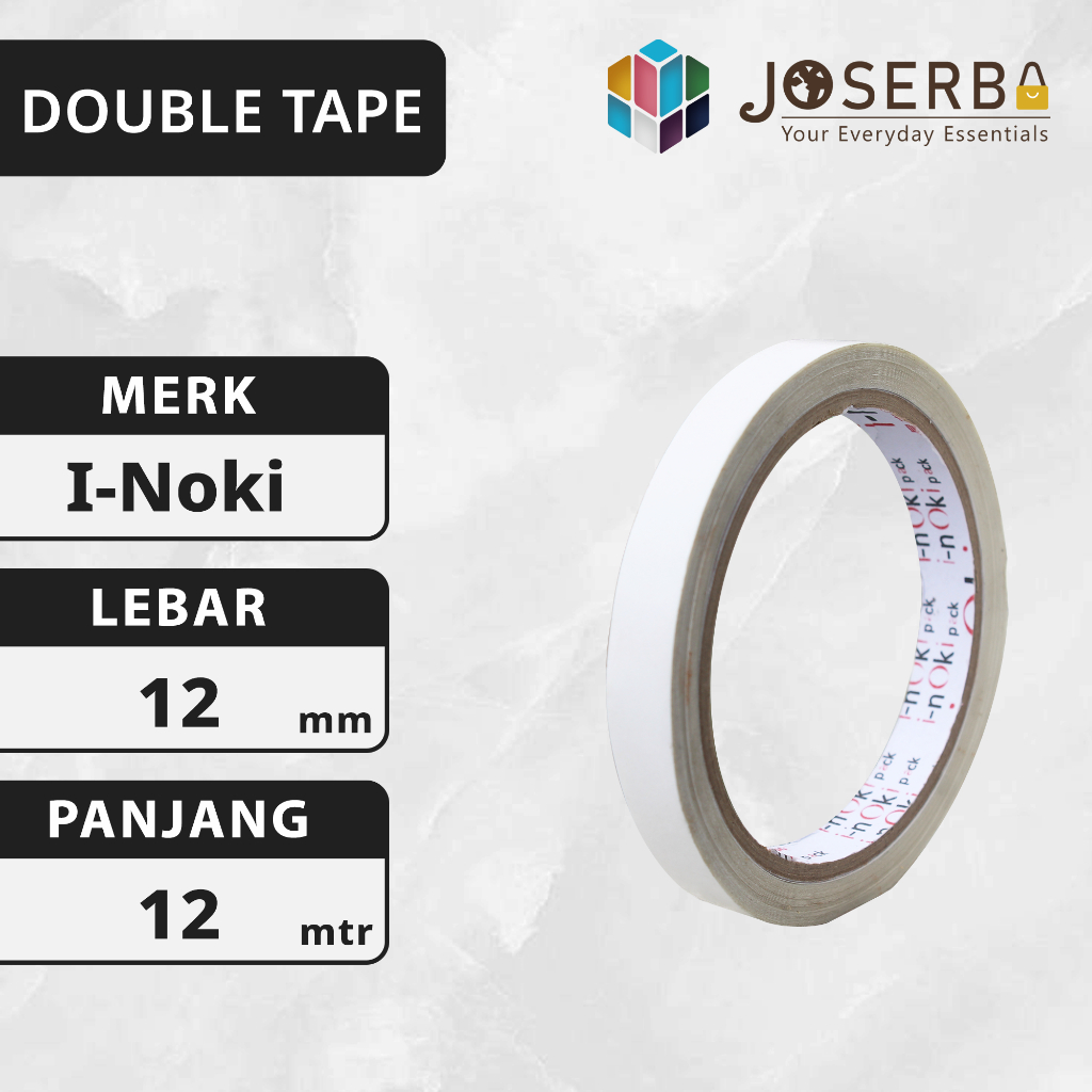 

Inoki Double Tape Dua Sisi 12mm 1/2" Bening – Perekat Kuat Serbaguna untuk Kertas Plastik Kaca Kayu