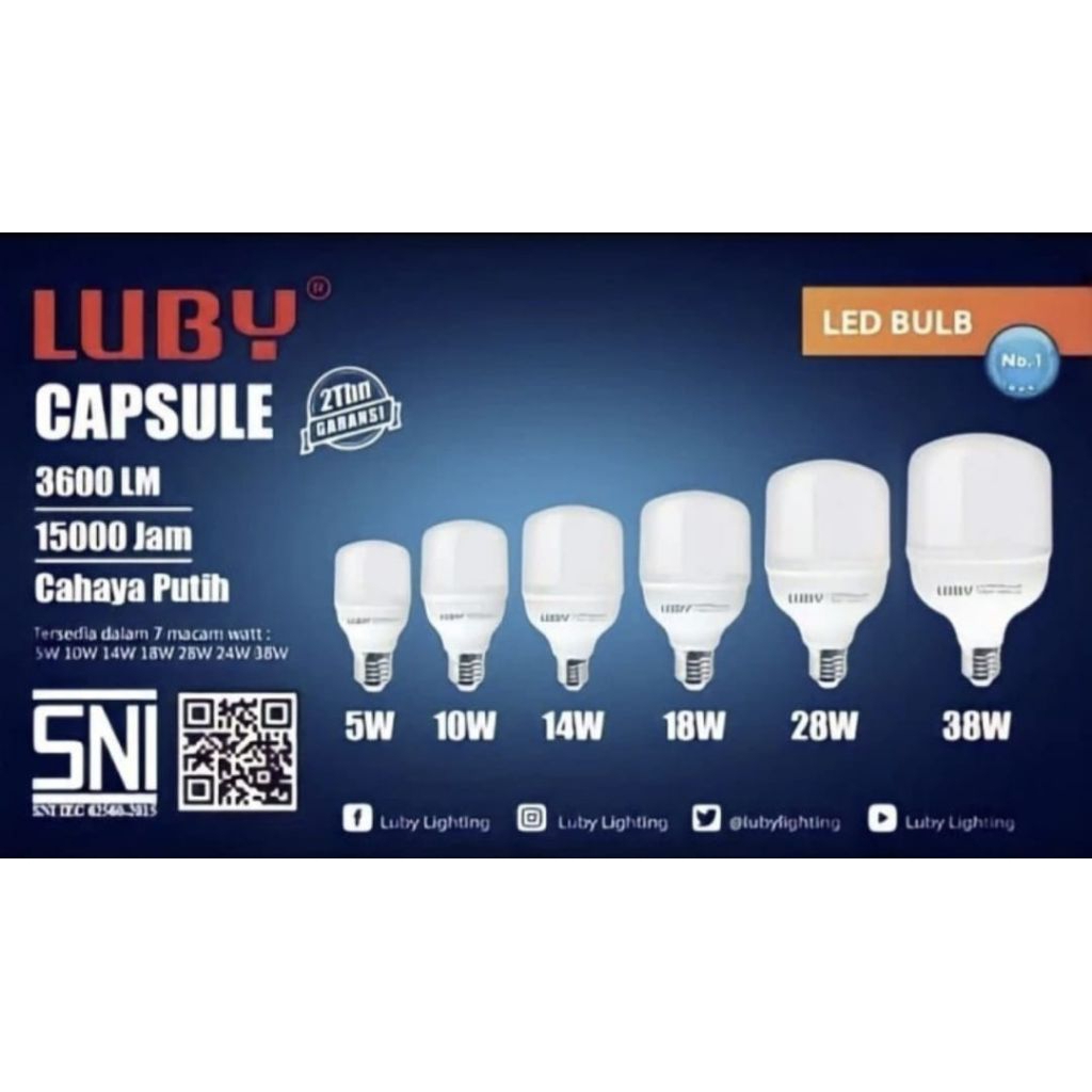 LUBY Lampu Luby/ Lampu Led Luby Capsule / Bohlam Lampu Led Putih