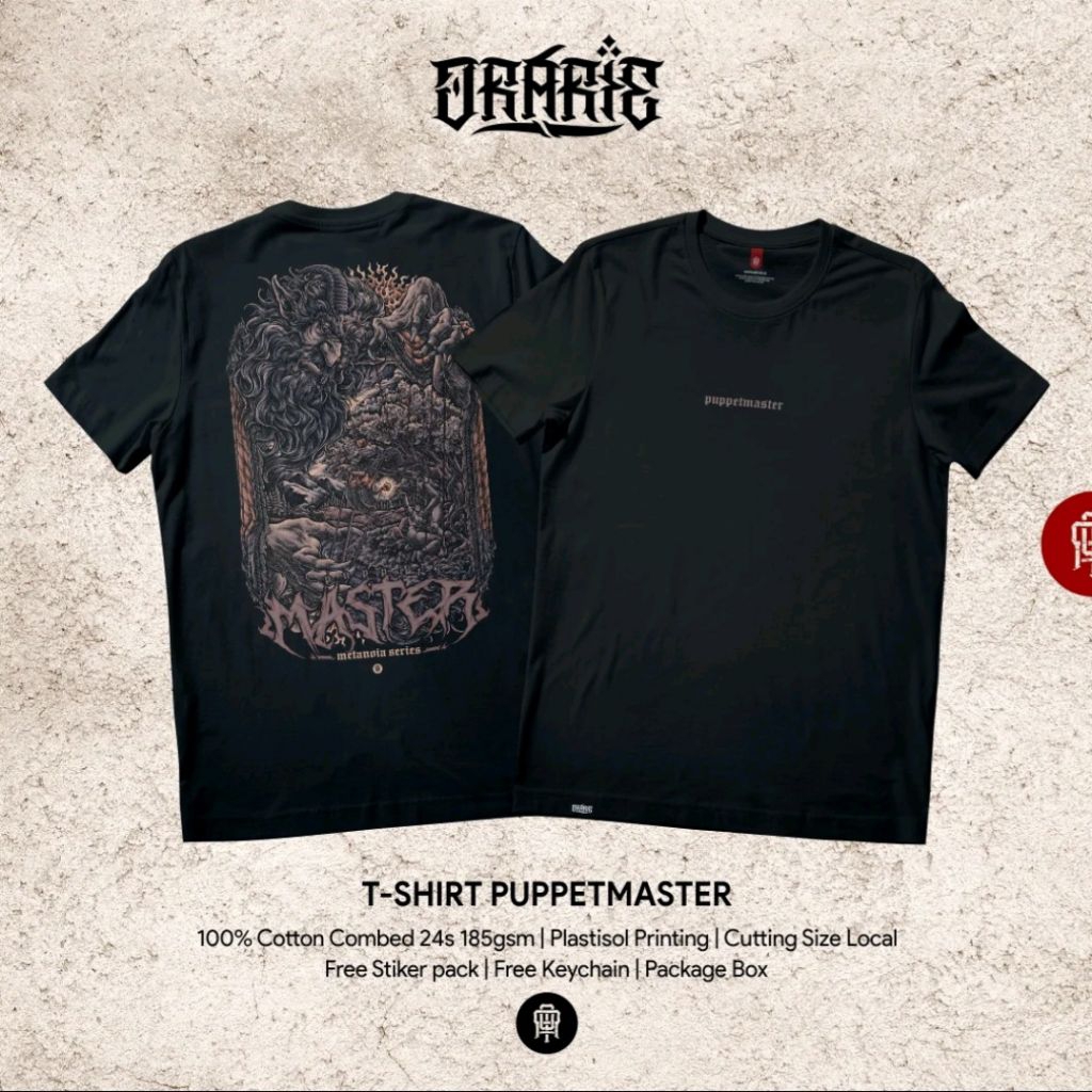 orarie kaos puppet hitam cewek cowok katun 24s soft