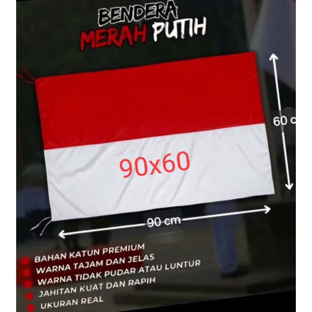 BENDERA MERAH PUTIH KATUN 90X60