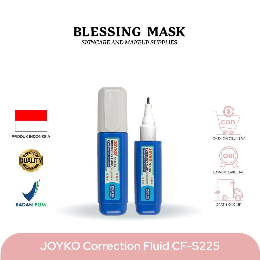 

JOYKO Correction Fluid CF - S225 | Tip Ex Cair S-225 | Tipe X | ATK Blessingmask