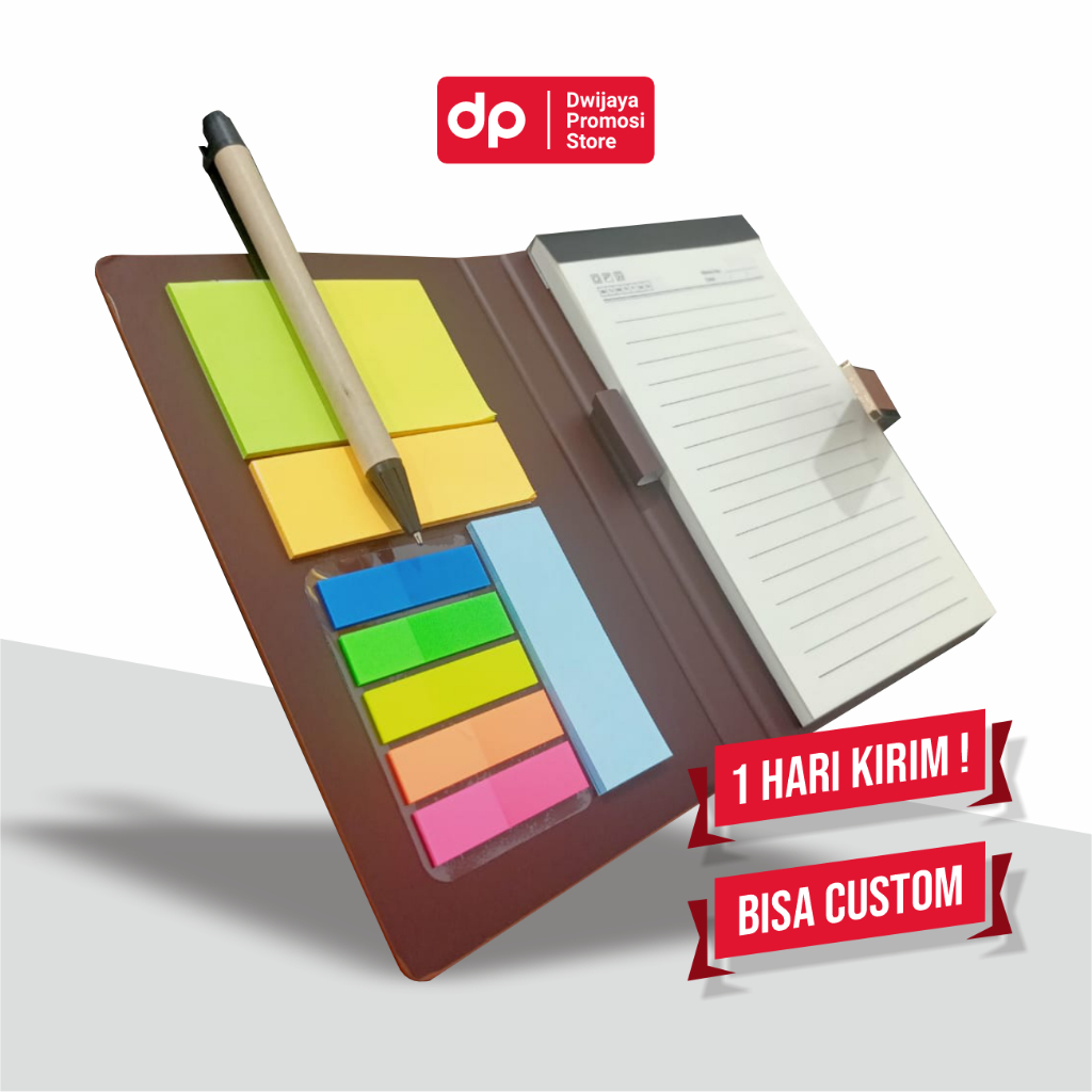 

Sticky Notepad Elegance - Buku Planner Jurnal Agenda Kantor Cover Kulit Custom printing UV/ Laser