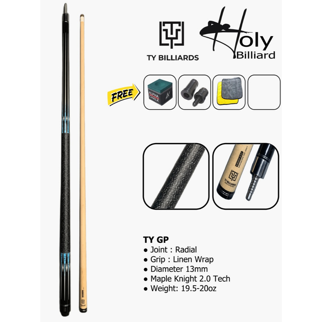 Stik TY GP 01 - BLUE / Stik Play TY GP / Stik Billiard TY GP - Blue / TY Billiards Maple Knight 2.0
