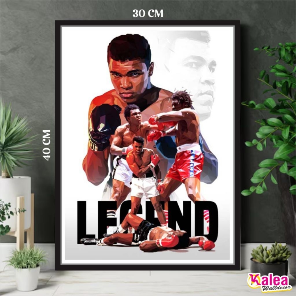 Hiasan Dinding Muhammad Ali Ukuran 30 X 40  / Poster Kayu Muhammad Ali Ukuran 30 X 40 / Walldecor Mu