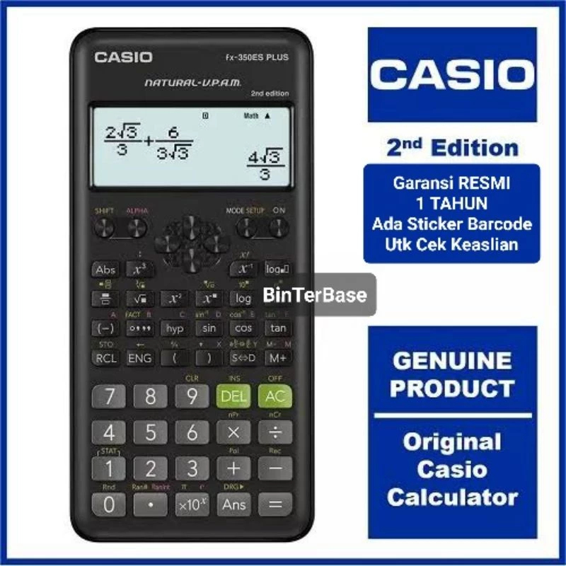 

Kalkulator Scientific CASIO FX-350ES PLUS 2nd Edition fx 350 es plus Ori 100% Original garansi resmi Authentic