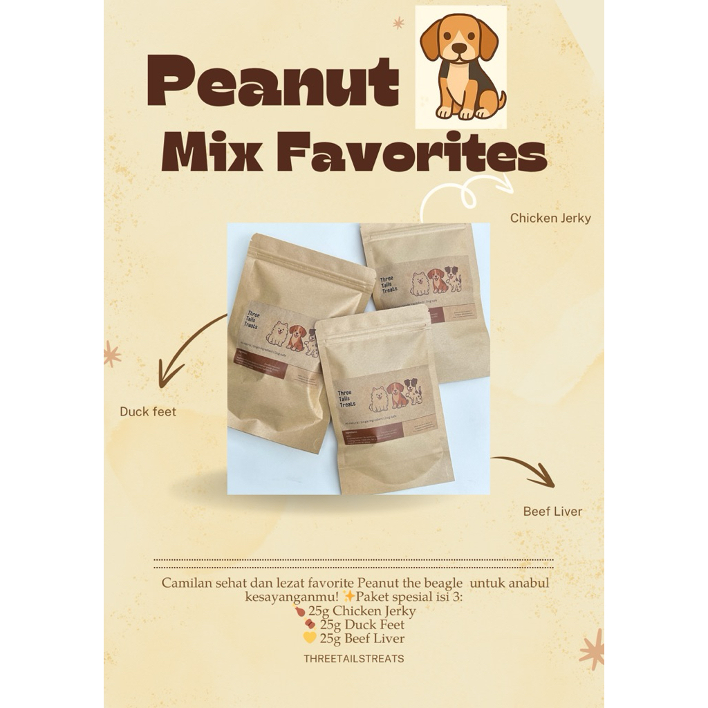Peanut mix favorites chicken jerky duck feet beef liver dog anabul snacks treats