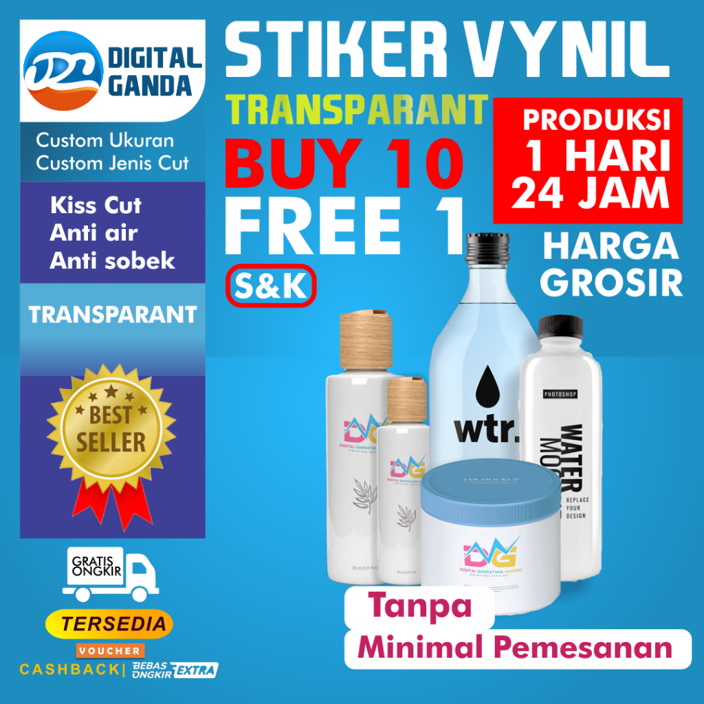 

CETAK STIKER TRANSPARAN A3+ (PRINT + CUT)