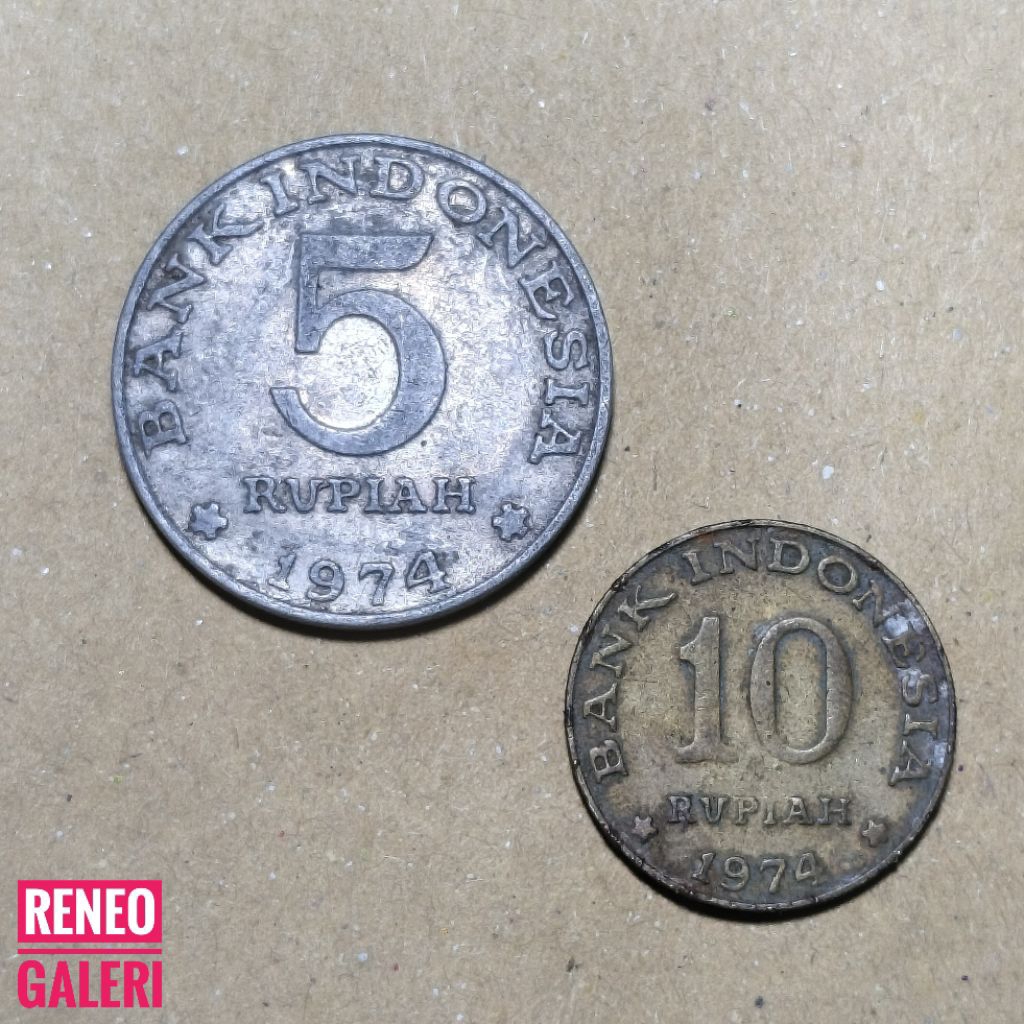 Paket lengkap koin Tahun 1974 Paket set koleksi Uang kuno logam Indonesia asli original