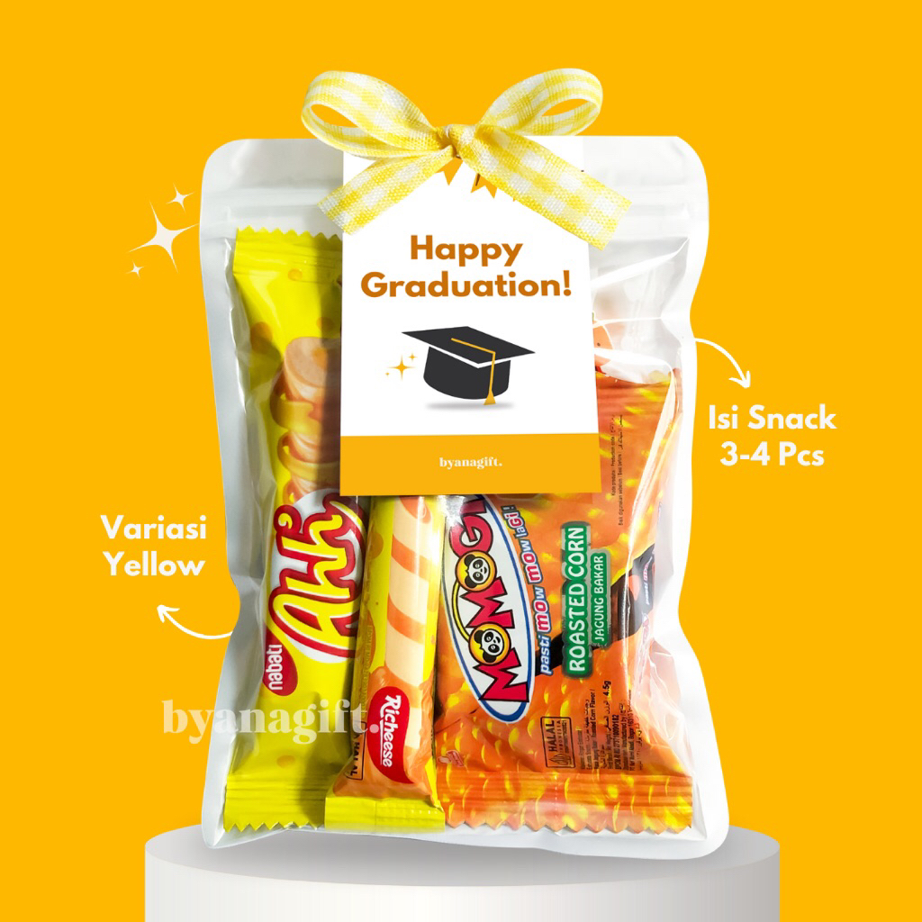 

Mini Snack Gift Murah Isi 3-4 Yellow | Hadiah Ulang Tahun/ Wisuda | BYANAGIFT