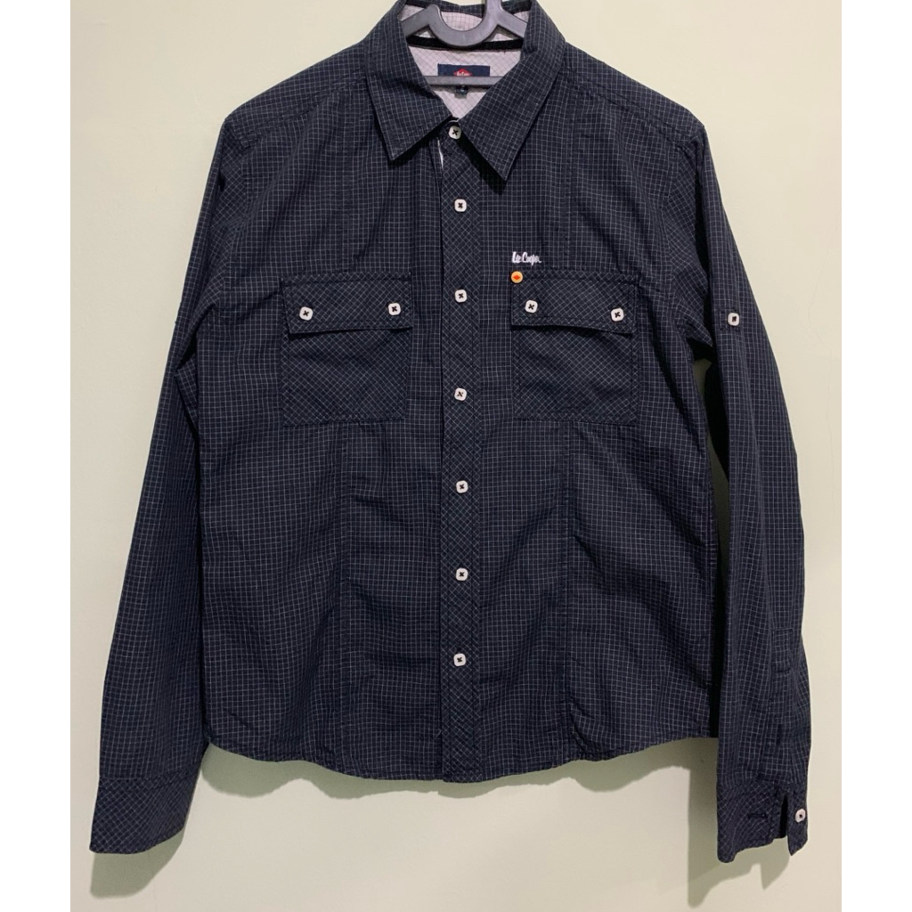 Kemeja Pria Lee Cooper Kemeja kotak hitam gingham shirt