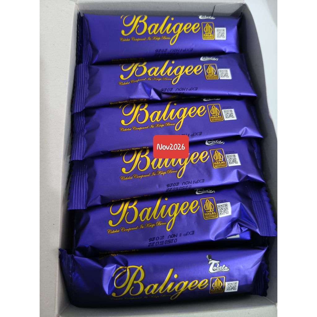 

TOBELLO TOBELO BALIGEE. COKLAT COMPOUND CRISPY 20GR PER BOX ISI 24PCS