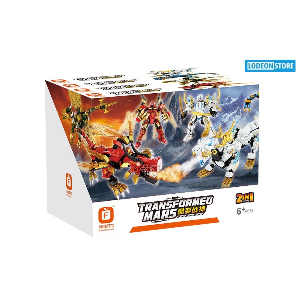 Brick Forange Block Transformed Mars 2 in 1 FC1041 - FC1044 - Brick Robot dan Naga - Mainan Koleksi 