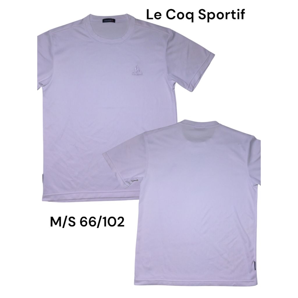 Le Coq Sportif Kaos putih polos olahraga lengan pendek second original brand Prancis size M S