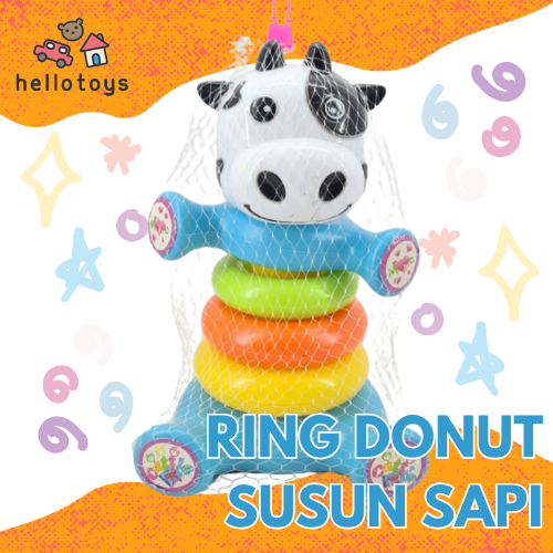 Mainan Anak Ring Donut Susun Sapi Jumbo