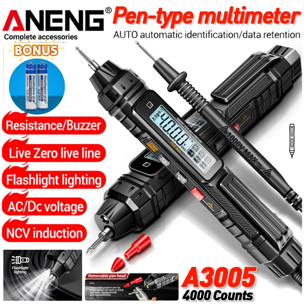 GO ANENG A3005 Tespen Digital Multifungsi Otomatis bunyi Pendeteksi Kabel Putus