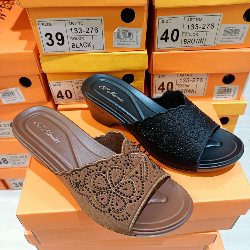 sandal wanita wedges ringan 7cm ST.MORITZ original matahari