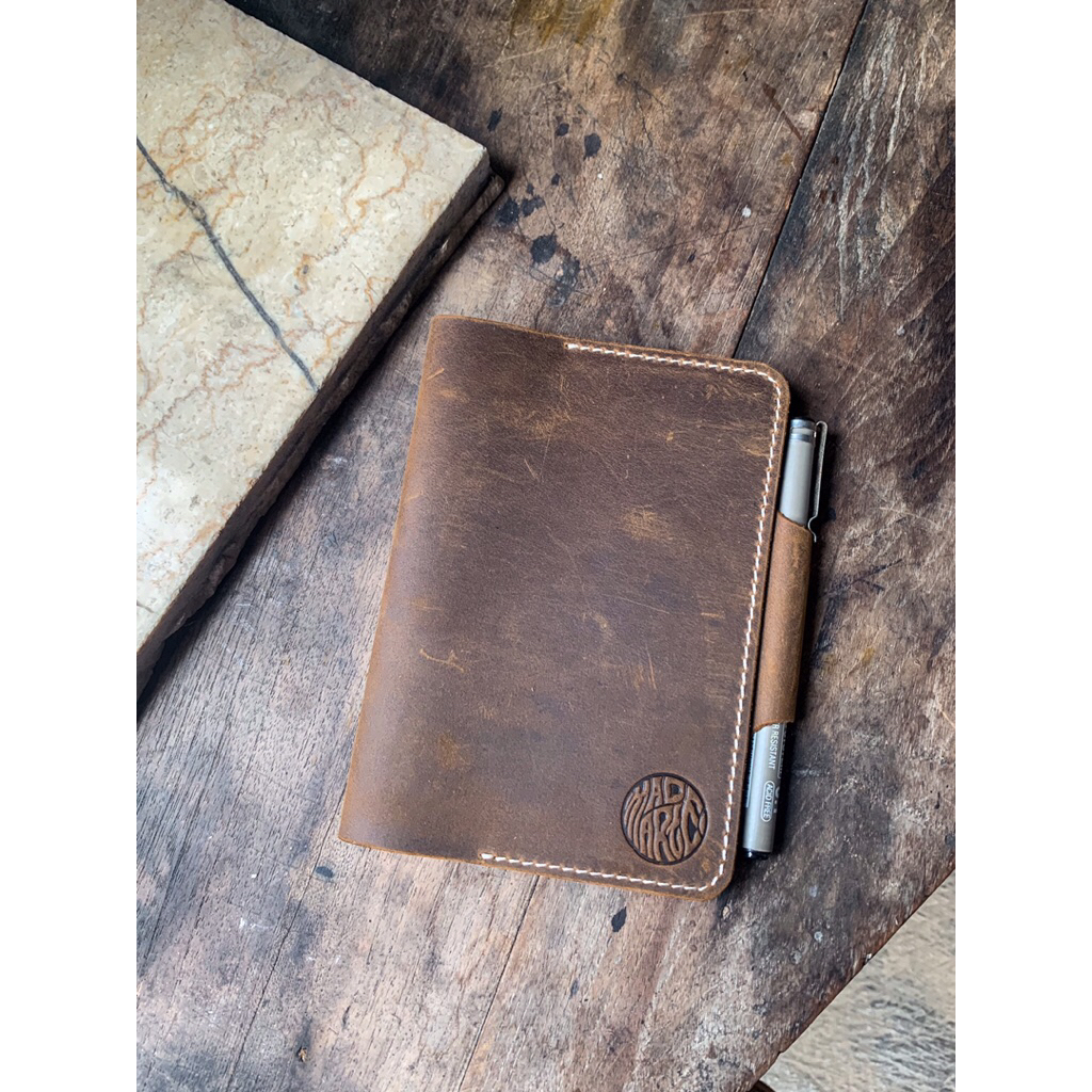 

Leather Cover Notebook - Dark Brown Vintage Style