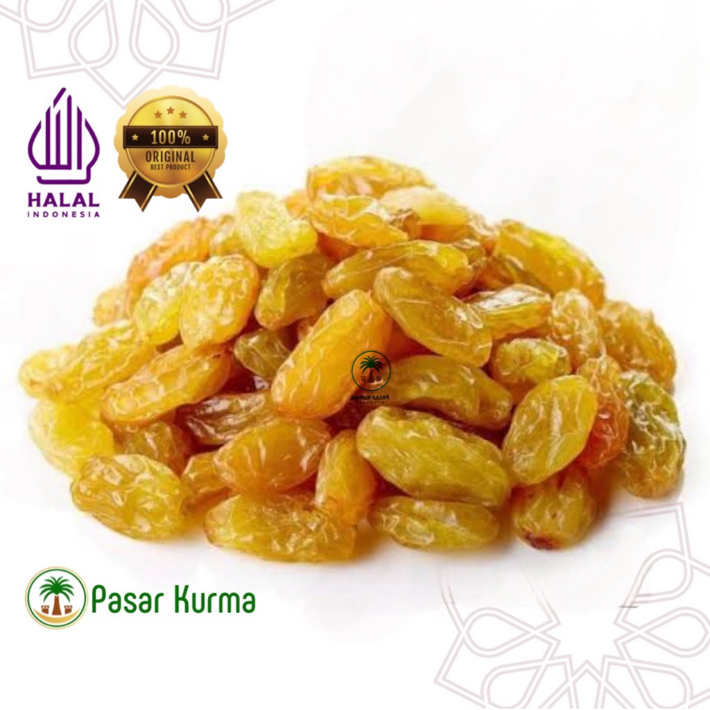 

Kismis Jumbo Asam Manis Raisin 1Kg LONG SIZE India Kuning