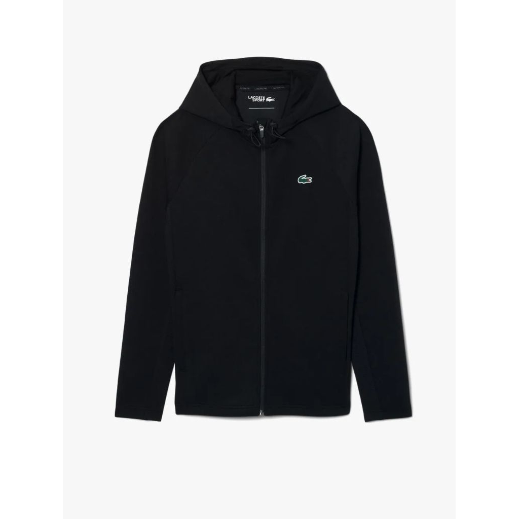 LACOSTE Men's Breathable Sport Track Jacket/Sweatshirt Pria - Black