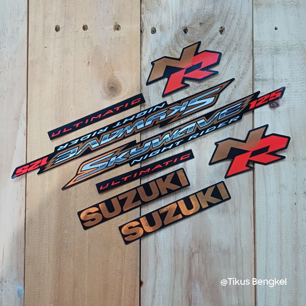 Striping Lis Body Suzuki Skywave NR Night Rider NR1 Original Body Hitam