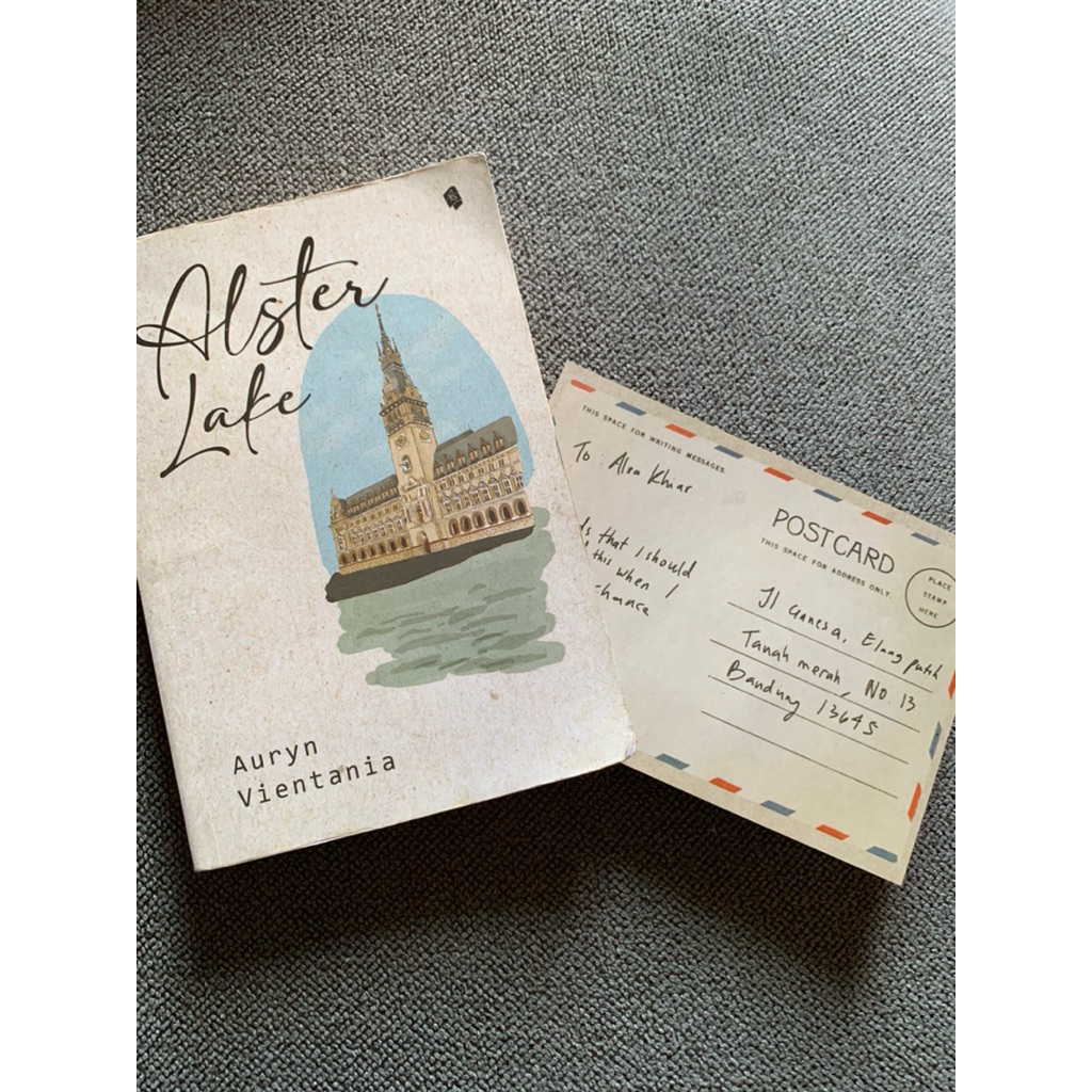 preloved novel alster lake azzamine azzam postcard