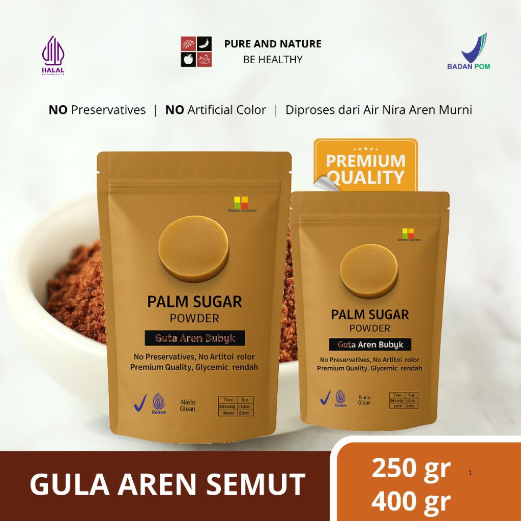 

Pure and Nature Gula Aren Bubuk Premium- Premium Palm Sugar Powder 400 gr