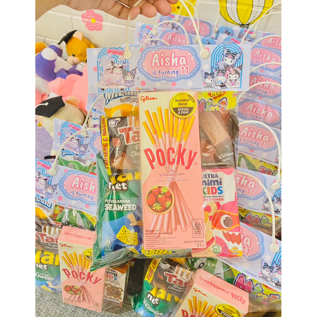 

Ready snack tenteng godiebag pocky susu jajan ultah anak murah hampers