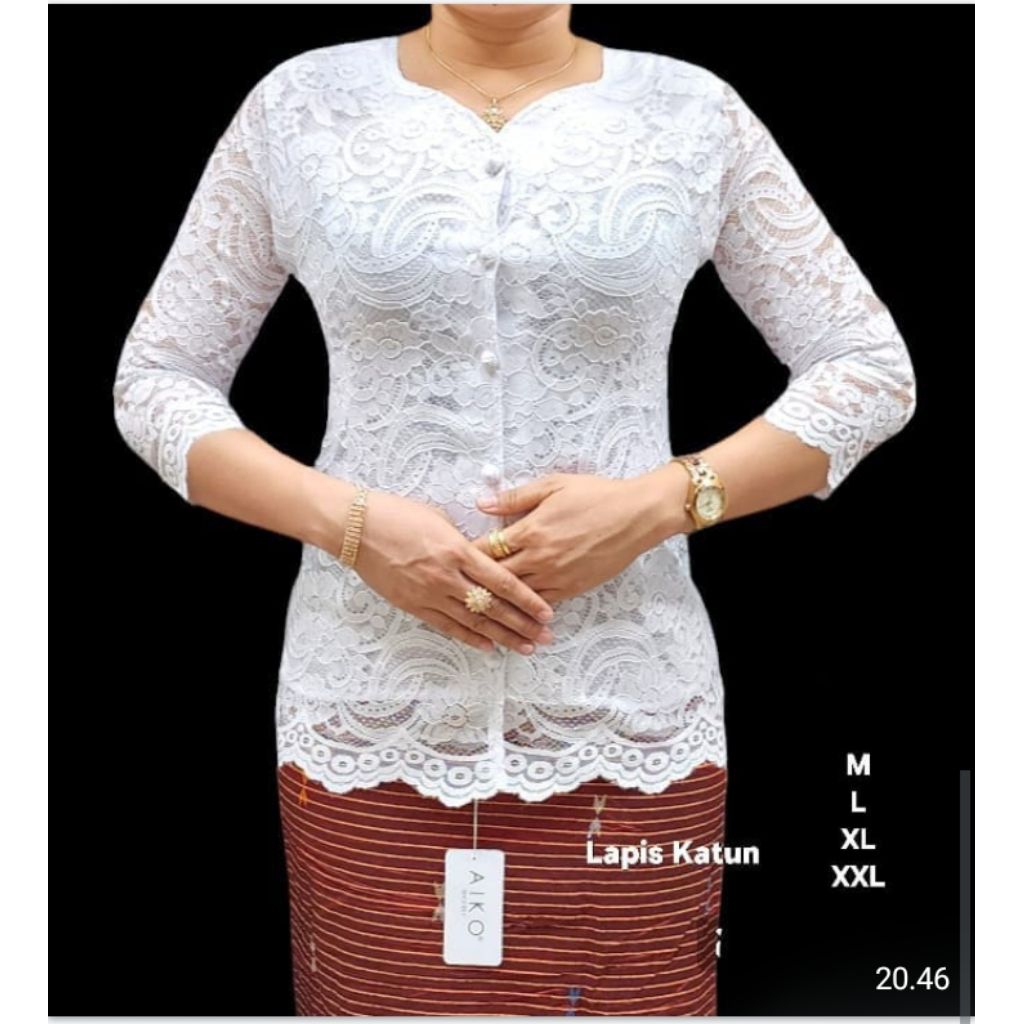 Blus bahan renda, lapis katun, ukuran kecil standar dan ., JUMBO  Khusus HITAM dan PUTIH.