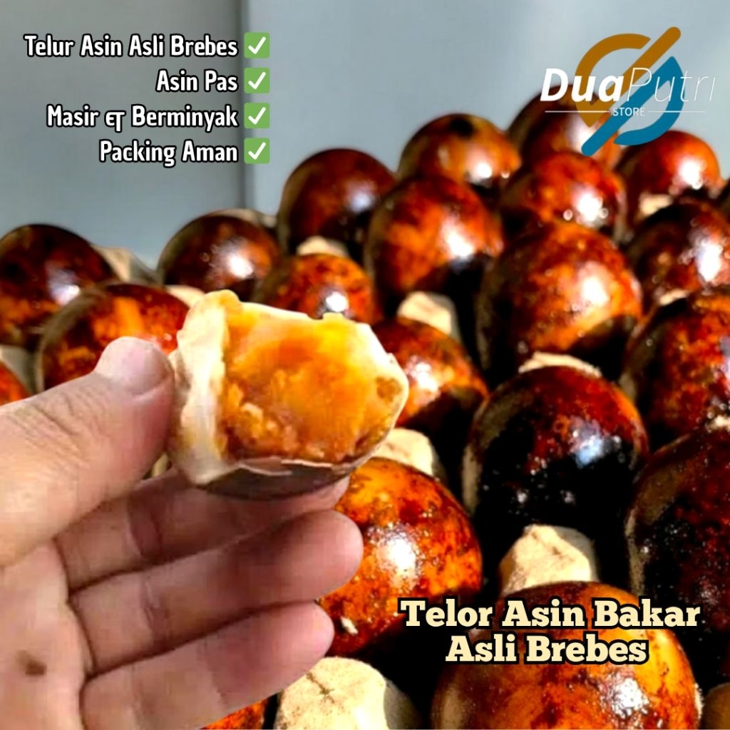 

Telor Telur Asin Bakar Khas Brebes Asli Masir Berminyak Gurih Isi 6 Termurah