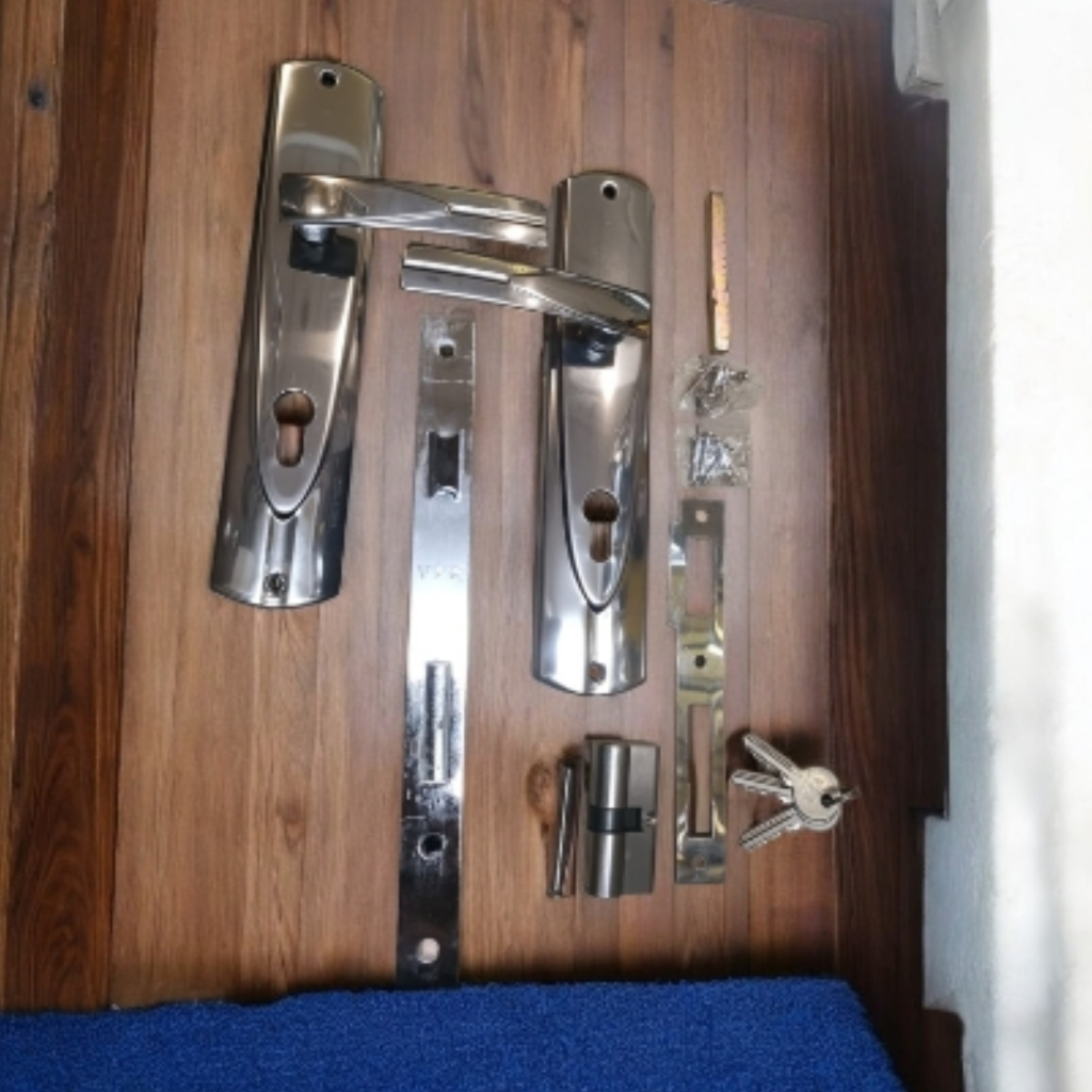 Kunci Pintu Plat Besar Set VPR - Hnadle Pintu Rumah Besar 24cm