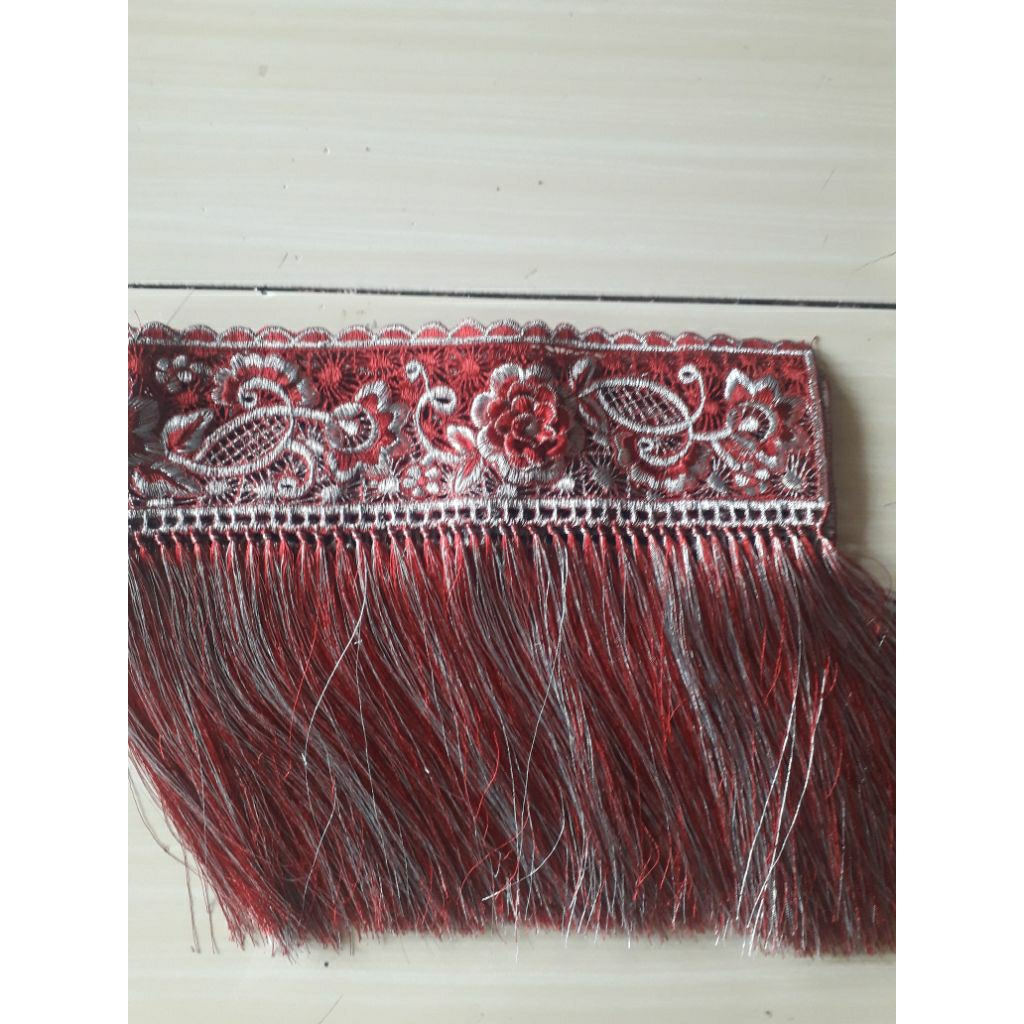 Bordir rumbai untuk selendang songket tenun/mesin murah elegant mewah songket palembang/songket mesi