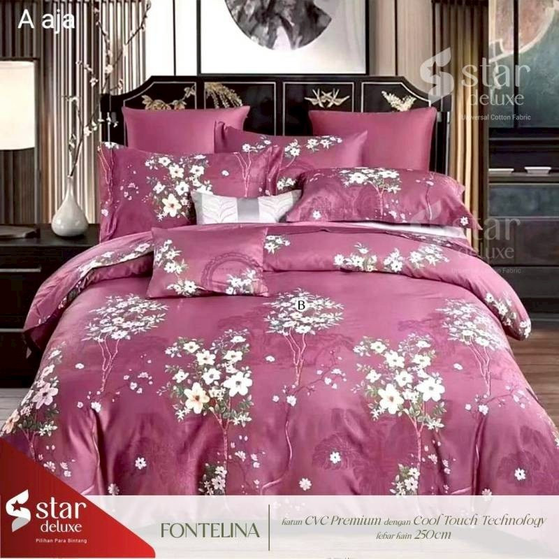 Sprei Katun Star motif Fontelina / Sprei Star