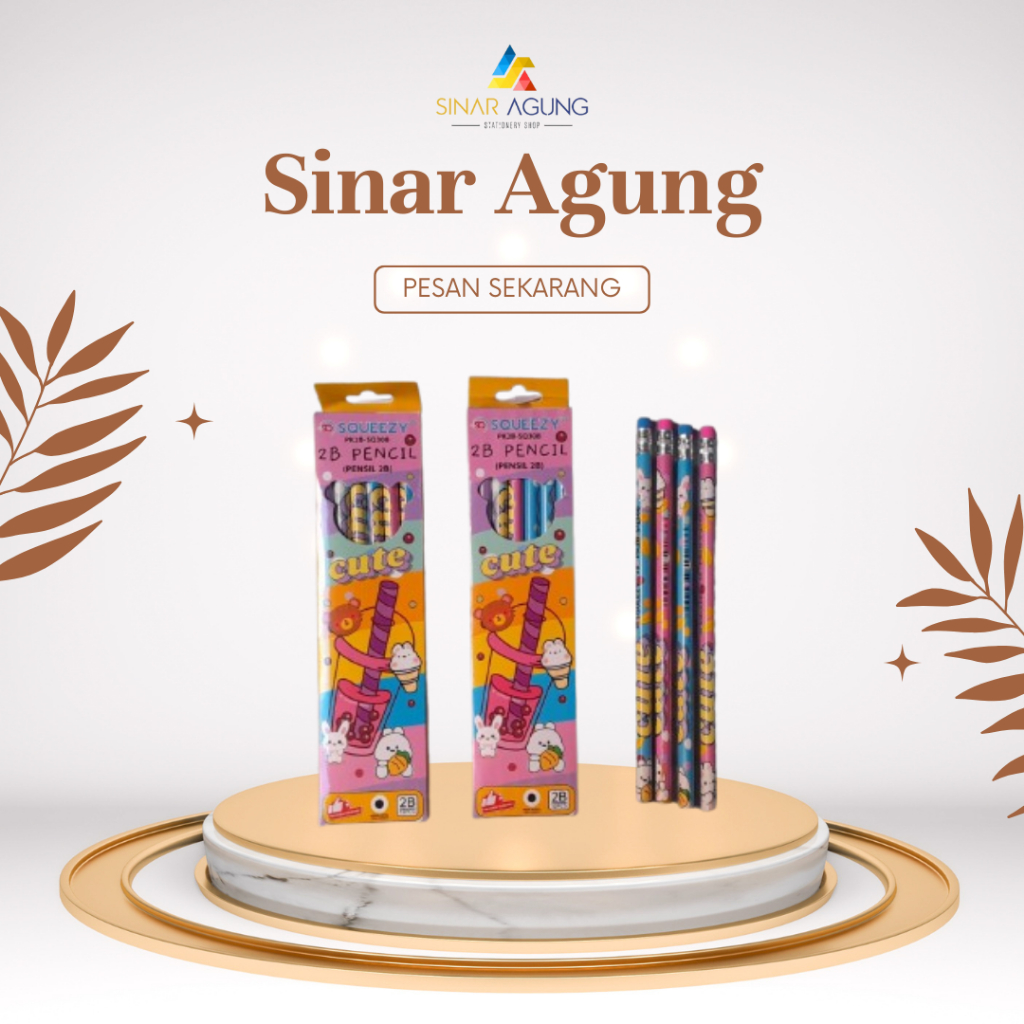 

SQUEEZY PENSIL 2B CUTE ISI 12 PK2B-SQ308 KARAKTER FANCY/ PENSIL BELAJAR SEKOLAH
