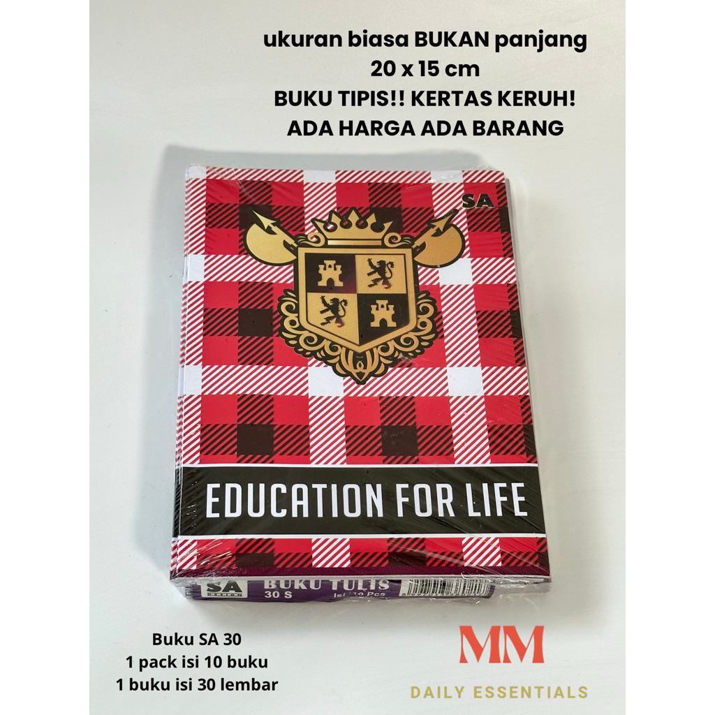 

Buku tulis SA isi 30 lembar SA 30 (PACK / 10 BUKU) COVER BUKU RANDOM | BUKU TIPIS TIDAK TEBAL