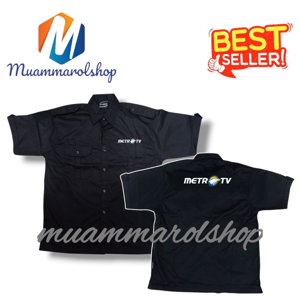 kemeja seragam metro tv bordir