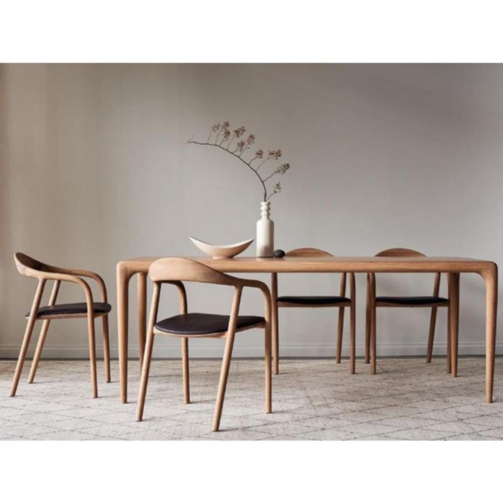 Set meja makan panjang kayu jati kursi makan selly terbaik