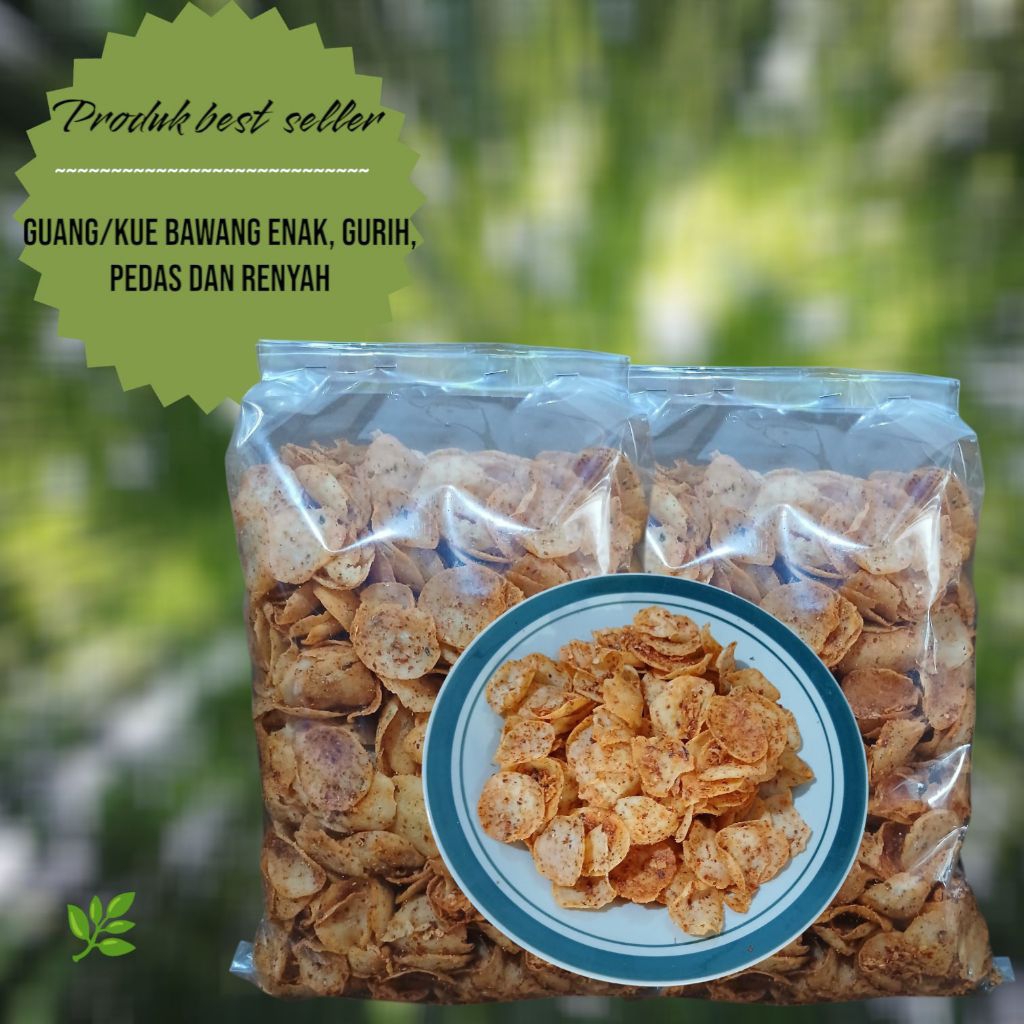 

Moring Bawang 1kg enak pedas gurih dan renyah free kardus danbubble warf