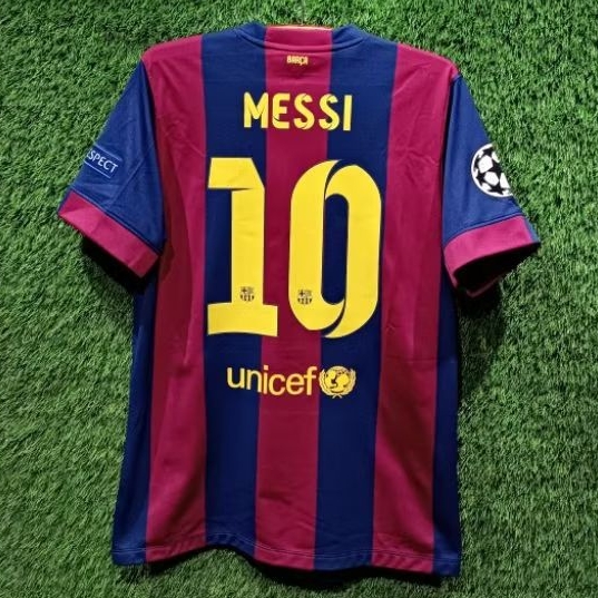 Jersey Barcelona Original 2014-2015 Home Treble Medium Champions Messi 10