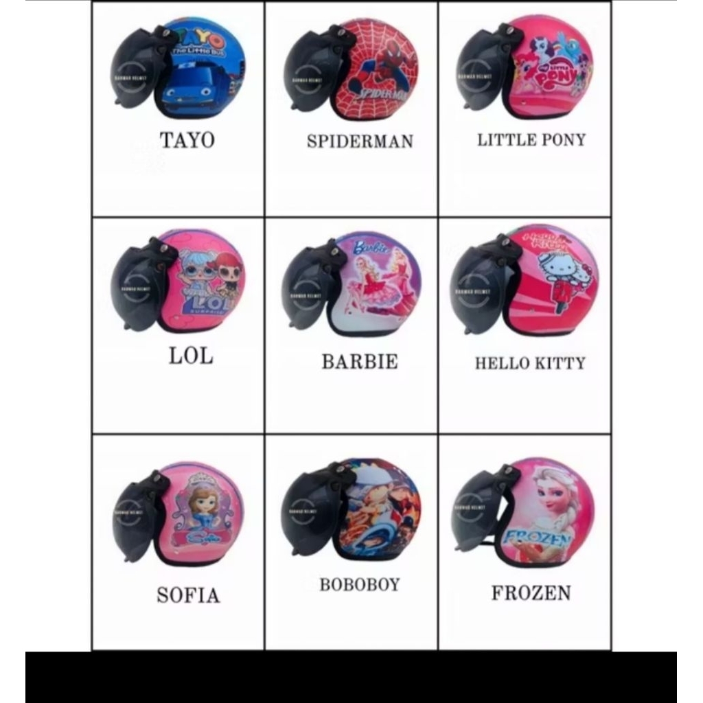 Helm bogo anak cewek cowok kaca random