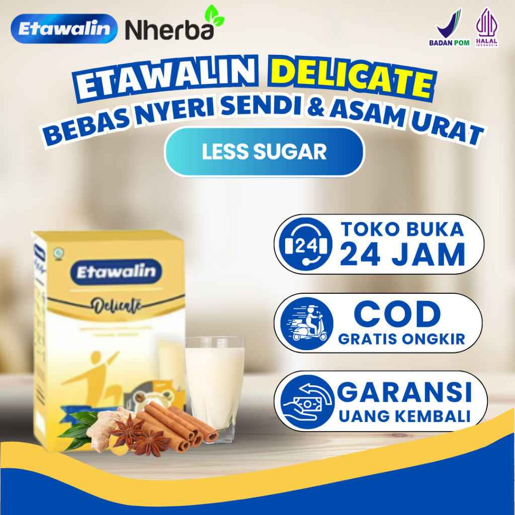 

Susu Etawalin Delicate (Less Sugar) - Bantu Atasi Asam Urat, Nyeri Sendi dan Pegal Linu