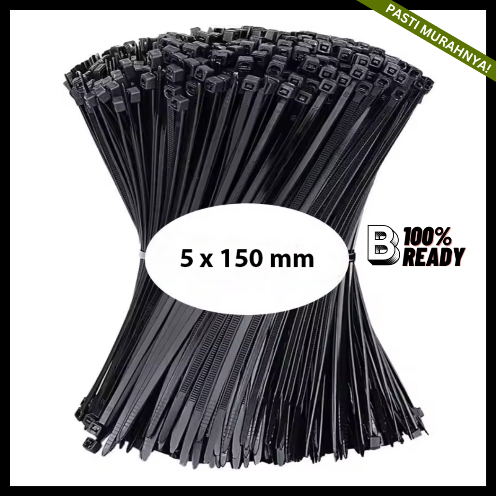 

Kabel Ties Nilon 5 x 150 mm 500 PCS / Nylon Cable Tie 15cm / Kabel Ties isi 100pcs Serbaguna